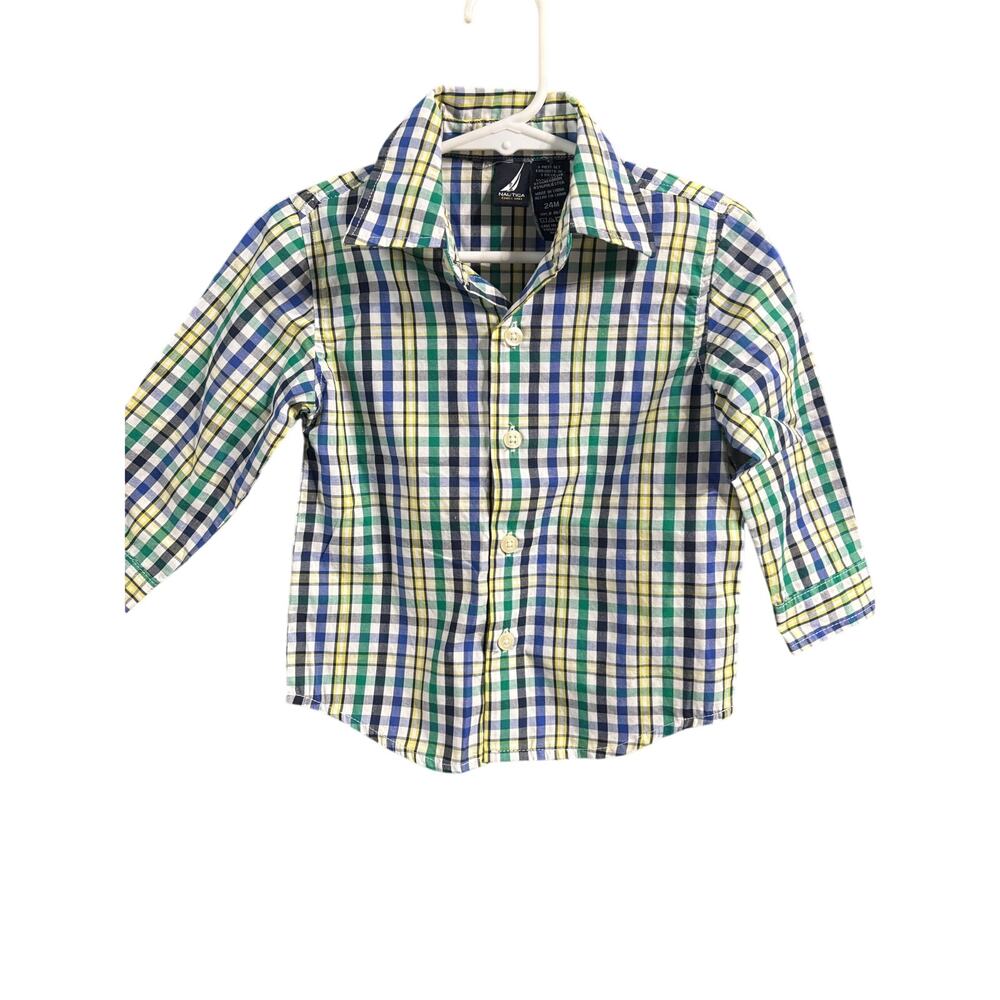 Green, Yellow, Blue LS Button-Up - Nautica - 24mo
